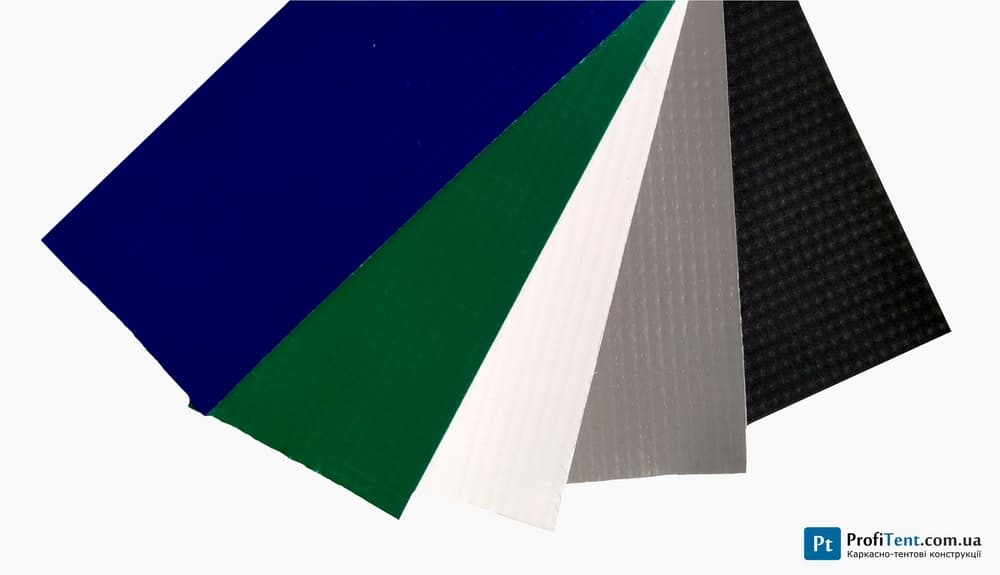 Кольорова палітра тентової ПВХ тканини, щільністю 440-450 г/м2