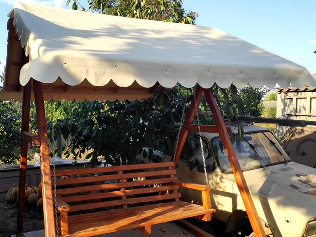 Тент на садовую качелю фото