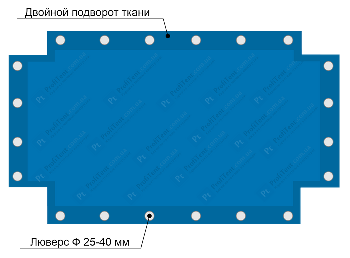 Тент с люверсами под пломбировку